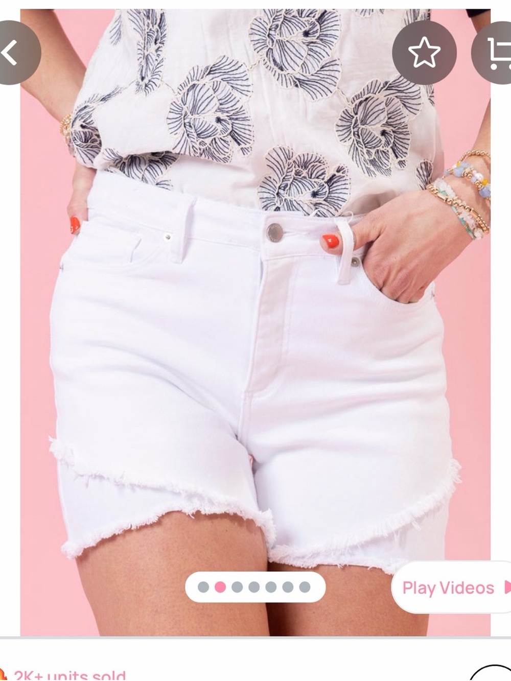 NWT High-Rise White Tulip Hem Jean Shorts
